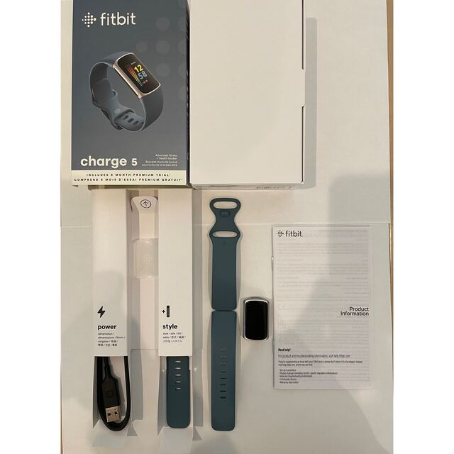 美品】Fitbit Charge 5 トラッカー スチールブルー/プラチナ