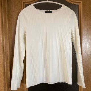 ダブルクローゼット(w closet)のダブルクローゼット トップス リブ 白(カットソー(長袖/七分))