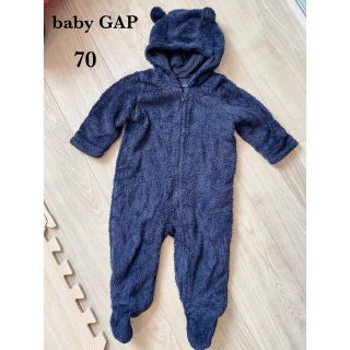 ベビーギャップ(babyGAP)のBaby Gap カバーオール70　クマ耳　ジャンプスーツ　ボア　ふわふわ(カバーオール)