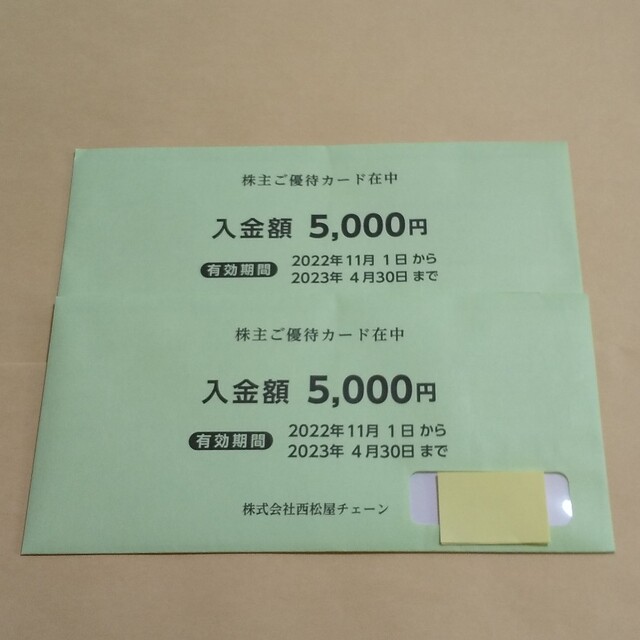 西松屋 株主優待 5000円分