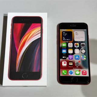 アイフォーン(iPhone)の美品】iPhone SE 第2世代 (SE2) レッド 64 GB SIMフリー(スマートフォン本体)