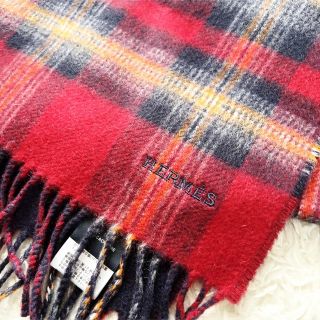 Hermes - 極美品 HERMES エルメス ダブルフェイス カシミヤ マフラー チェック