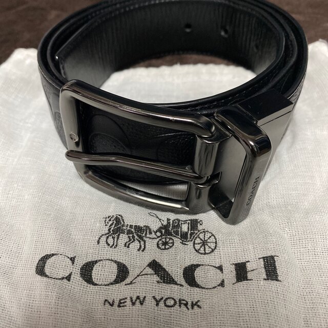 coach メンズ ベルト ブラック 正規品 - ベルト