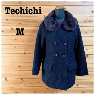 テチチ(Techichi)のTechichi（テチチ）ファー付きコート ジャケット ピーコートブラック黒 M(ピーコート)