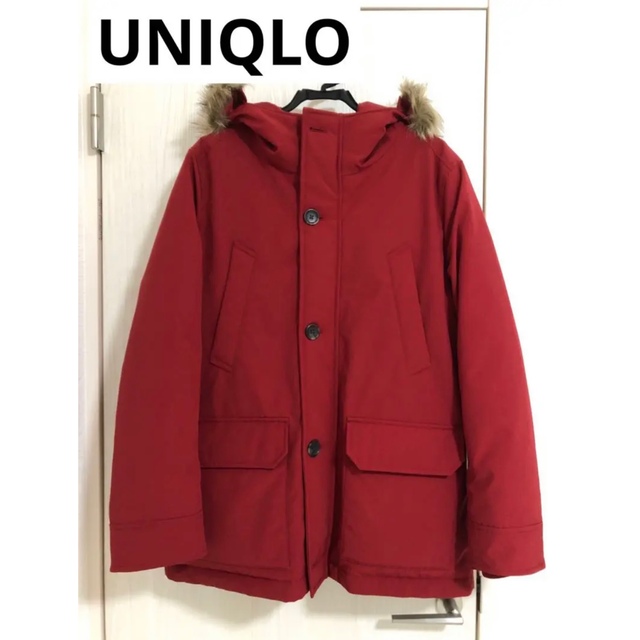 UNIQLO(ユニクロ)の⭐️即購入可⭐️UNIQLO メンズ  ノンキルトダウンジャケット レッド メンズのジャケット/アウター(ダウンジャケット)の商品写真