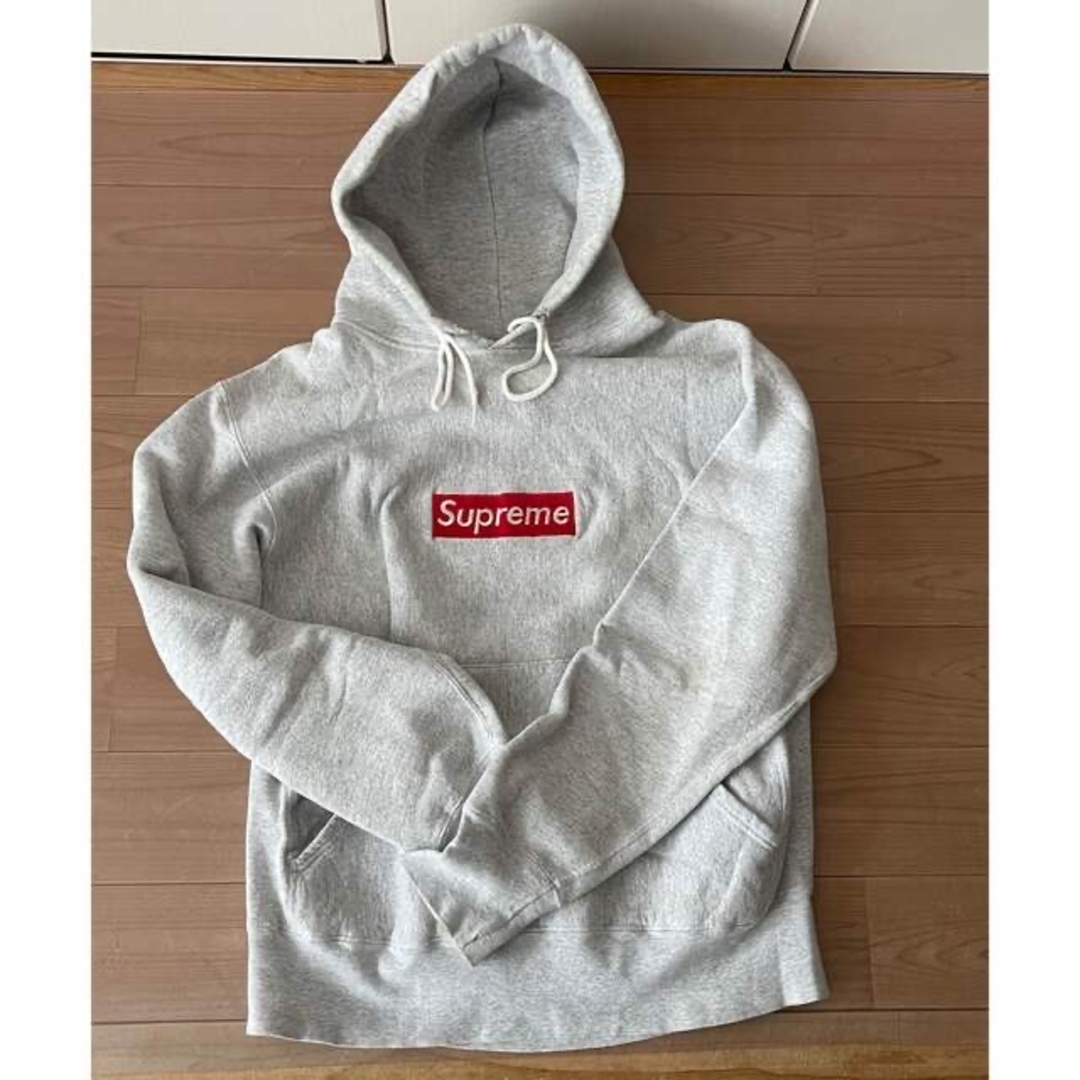 トップスSupreme 初期 ボックスロゴ パーカー OLD Supreme L グレー