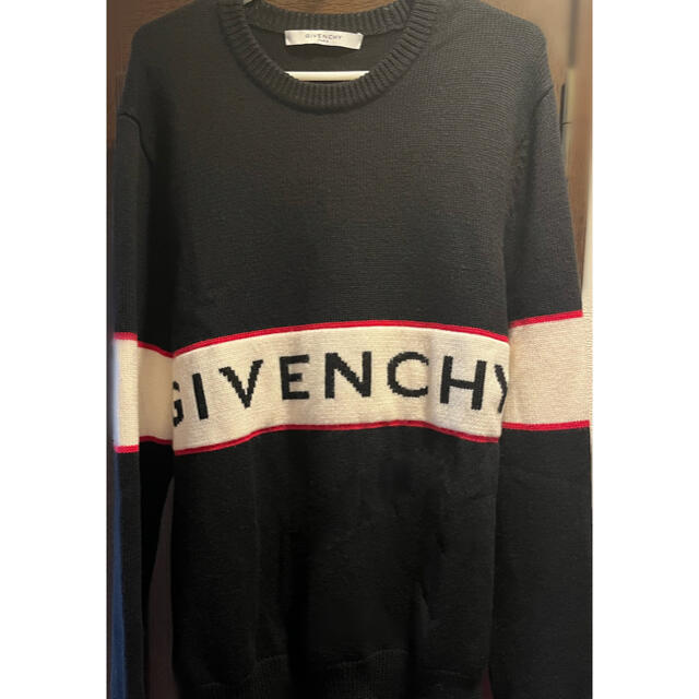 GIVENCHY ロゴ入ニットセーター　BLACK