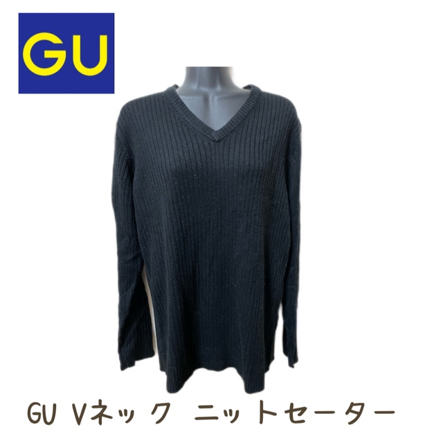 GU(ジーユー)のG U  Vネックニット セーター 黒 エンタメ/ホビーの漫画(その他)の商品写真
