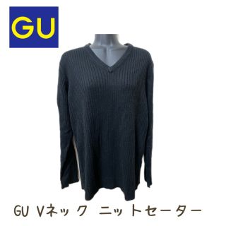 ジーユー(GU)のG U  Vネックニット セーター 黒(その他)