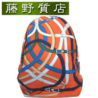 エルメス(Hermes)の（美品）エルメス　HERMES  エアシルクカヴァルカドゥール　リュック　シルク　オレンジ系　8016(リュック/バックパック)