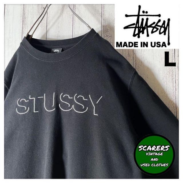 限定製作】 stussy L】ステューシー 【USA製 - STUSSY 刺繍 スウェット