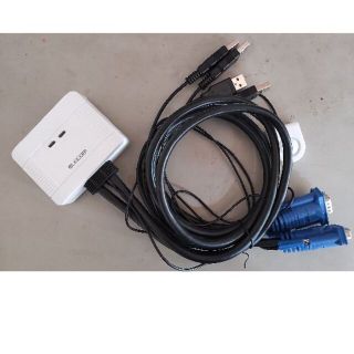 エレコム(ELECOM)のエレコム USB対応パソコン切替器 PC2台用 KVM-KUSN 1個(PC周辺機器)