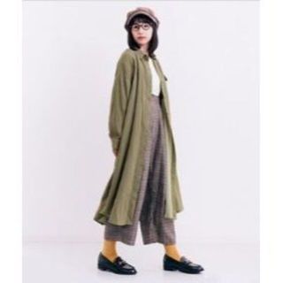 メルロー(merlot)の新品/未開封 メルロー merlot シャツワンピース カーキ(ロングワンピース/マキシワンピース)