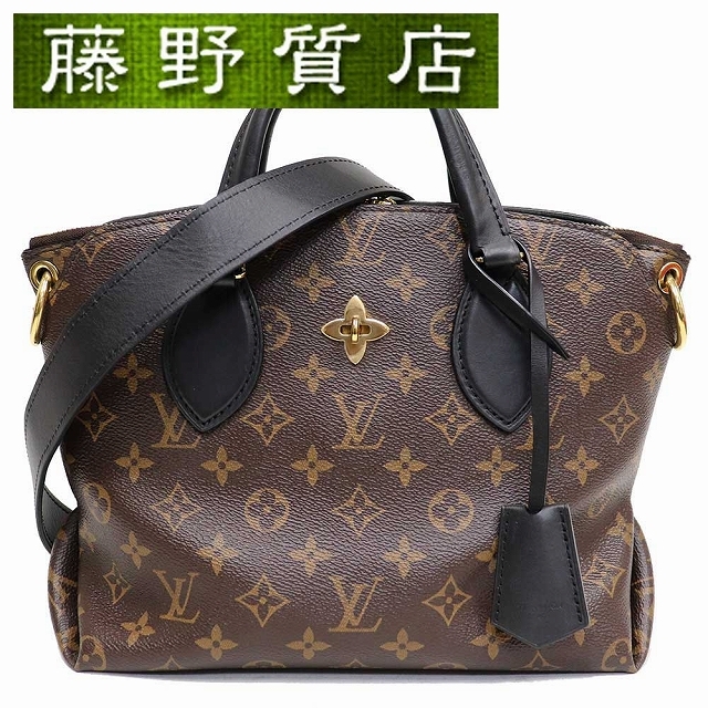 ルイヴィトン LOUIS VUITTON フラワー ジップ トート PM モノグラム ショルダー 2way M44351 茶×黒×ベージュ 8100  | フリマアプリ ラクマ