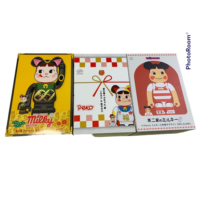 BE@RBRICK 【3セット】招き猫 ペコちゃん 100%&400% 【保障できる