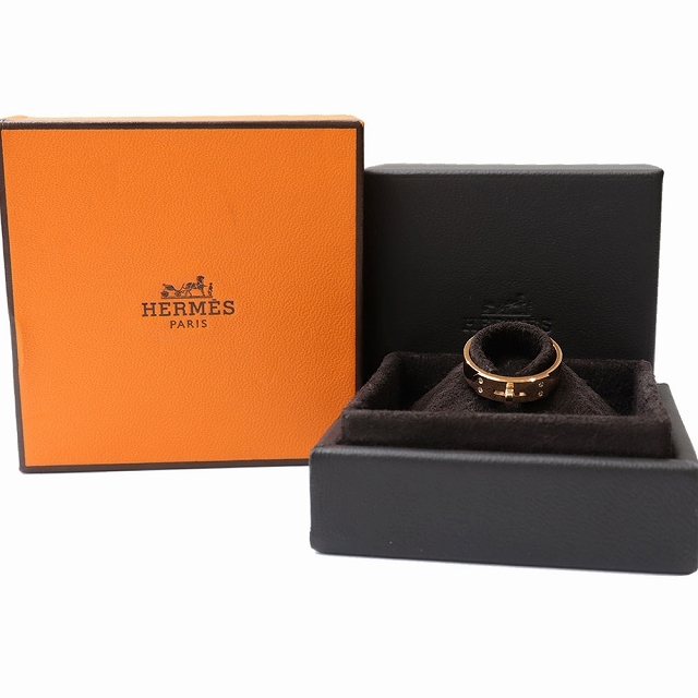 Hermes(エルメス)の（新品仕上げ済）エルメス HERMES ケリーリング PM #53 K18 PG ピンクゴールド ダイヤモンド4石 2021年 証明書 指輪 8670 レディースのアクセサリー(リング(指輪))の商品写真