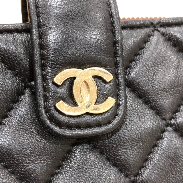 美品 CHANEL シャネル ココマーク　ラムスキン マトラッセ　ミニウォレット 小銭入れ コインケース