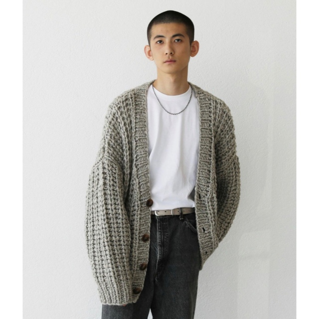 19AW インバーアラン 3A ウール ニット ランバー カーディガン黒40新品