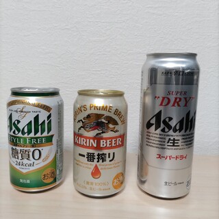 アサヒ(アサヒ)の缶ビール3種(ビール)