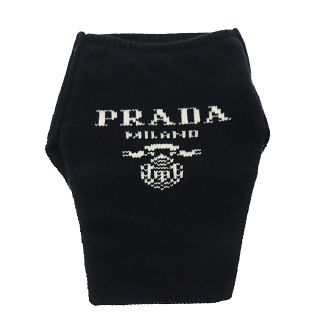 プラダ(PRADA)のプラダ PRADA 20AW ロゴ ウール カシミヤ ネックウォーマー 黒(マフラー)