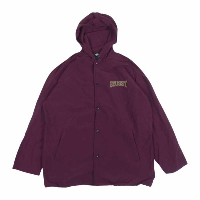 STUSSY(ステューシー)のSTUSSY ステューシー ジャケット old オールド ナイロンジャケット コート 黒タグ Rマークなし USA製 エンジ系 M【中古】 メンズのジャケット/アウター(その他)の商品写真