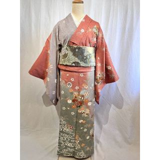 2240 染め分け 友禅訪問着 袷単品(着物)