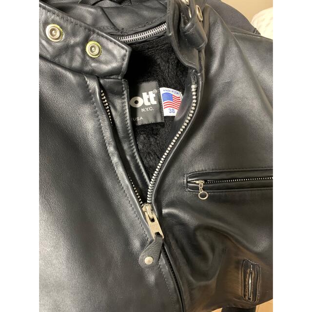 schott - Schott ショット シングルライダース レザージャケット 消防士長 シングル 38 ライダース schott レザージャケット