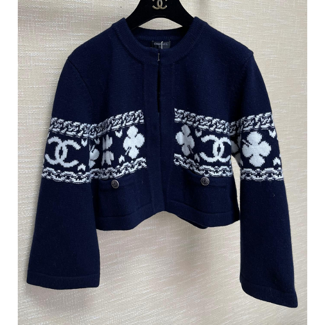 CHANEL ニットカーディガン 42サイズ 楽天市場】CHANEL シャネル ロゴ ニット カーディガン 19SS