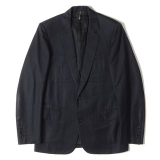 美品 ディオール・オム サドルポケット 2B シングルテーラードジャケット メンズ 黒 48 ウール モヘア DIOR HOMME