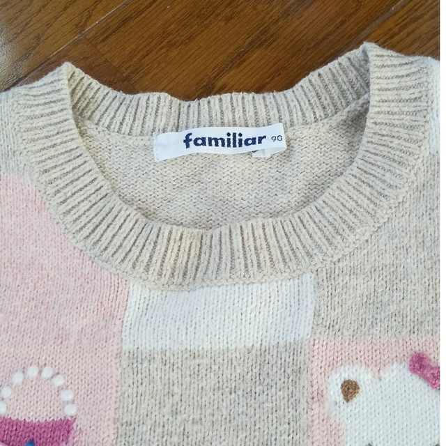 familiar(ファミリア)のfamiliar ベスト size90 キッズ/ベビー/マタニティのキッズ服女の子用(90cm~)(ニット)の商品写真