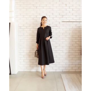 スタイルデリ(STYLE DELI)のタグ付き未使用【日本製・長袖ネオリトルブラックワンピース】ネイビー01(ロングワンピース/マキシワンピース)