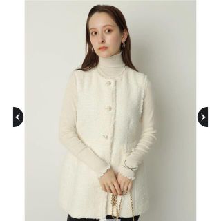 Apuweiser-riche - 新品タグ付き ペプラムツイードジレ