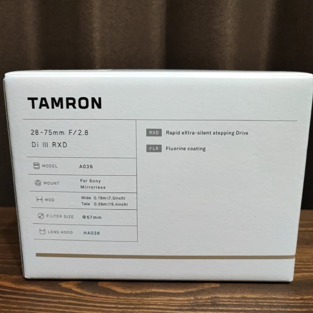 TAMRON(タムロン)の【専用:花様】TAMRON カメラレンズ 28-75F2.8 DIⅢ RXD スマホ/家電/カメラのカメラ(その他)の商品写真