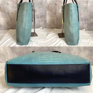 JIMMY CHOO - 【美品】JIMMY CHOO PIMLICO N/S AQUA TOTEクロコ調の