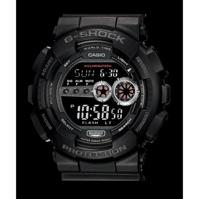 39高輝度LEDバックライトG-SHOCK メンズ 腕時計 CASIO GD-100-1BJF ブラック