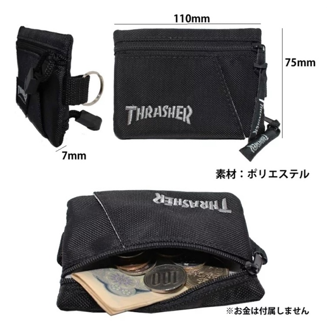 THRASHER(スラッシャー)のスラッシャー　THRASHER カードコインケース　バーガンディです。 メンズのファッション小物(コインケース/小銭入れ)の商品写真