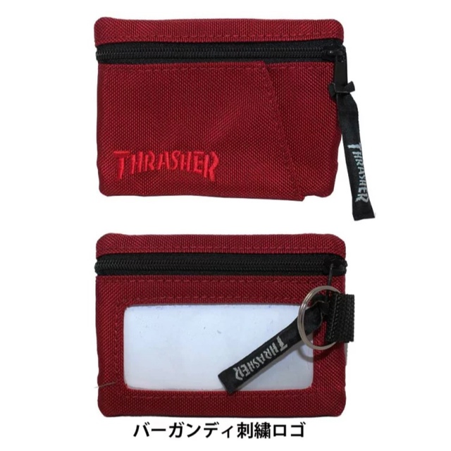 THRASHER(スラッシャー)のスラッシャー　THRASHER カードコインケース　バーガンディです。 メンズのファッション小物(コインケース/小銭入れ)の商品写真