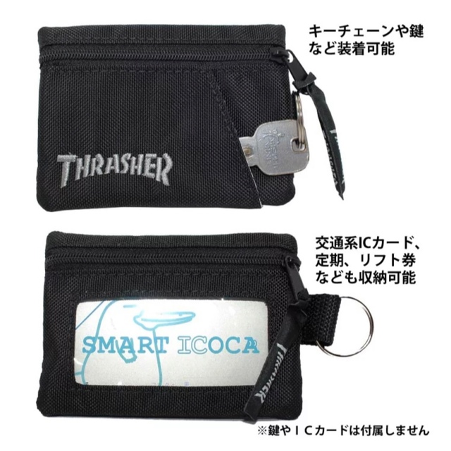 THRASHER(スラッシャー)のスラッシャー　THRASHER カードコインケース　バーガンディです。 メンズのファッション小物(コインケース/小銭入れ)の商品写真