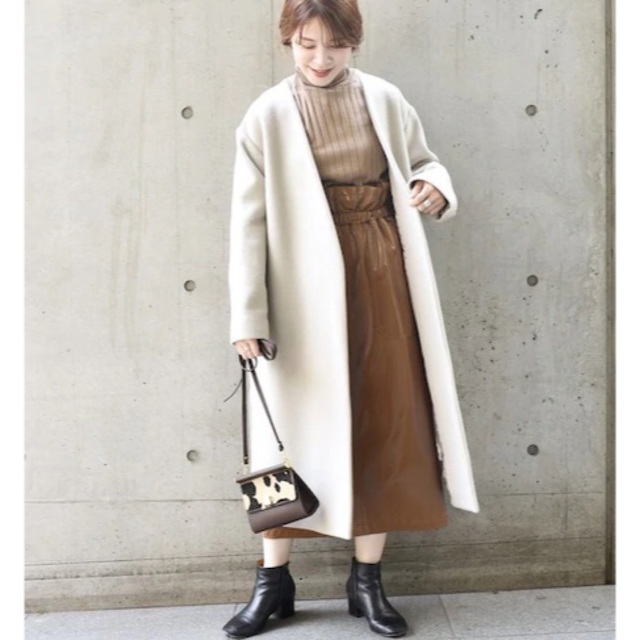 新品 SHIPS シップス ウールカシミヤノーラペルコート