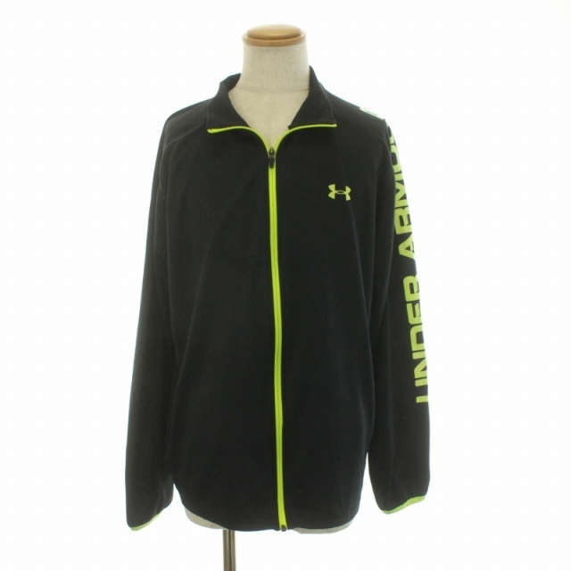 UNDER ARMOUR(アンダーアーマー)のアンダーアーマー セットアップ ジャージ ジャケット パンツ XXL 黒 黄緑 メンズのジャケット/アウター(ブルゾン)の商品写真