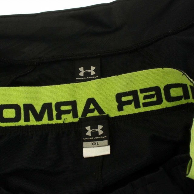 UNDER ARMOUR(アンダーアーマー)のアンダーアーマー セットアップ ジャージ ジャケット パンツ XXL 黒 黄緑 メンズのジャケット/アウター(ブルゾン)の商品写真