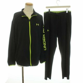 アンダーアーマー(UNDER ARMOUR)のアンダーアーマー セットアップ ジャージ ジャケット パンツ XXL 黒 黄緑(ブルゾン)