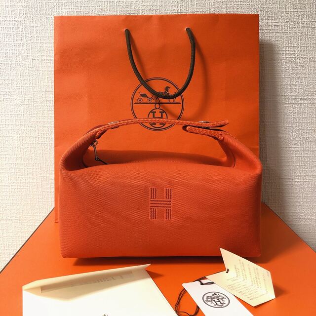 国産品 Hermes pm オレンジ ブリッドアブラック エルメス ✨新品