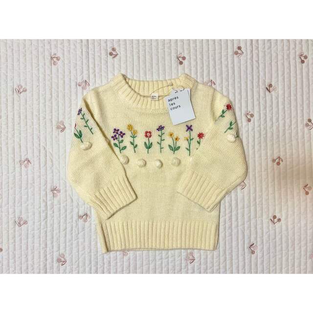 F.O.KIDS(エフオーキッズ)のアプレレクール  お花刺繍ニット キッズ/ベビー/マタニティのキッズ服女の子用(90cm~)(ニット)の商品写真