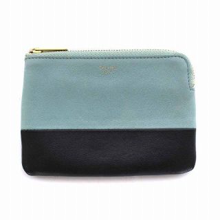 セリーヌ(celine)のセリーヌ 財布 バイカラー コインケース 小銭入れ レザー ライトブルー 黒(コインケース)