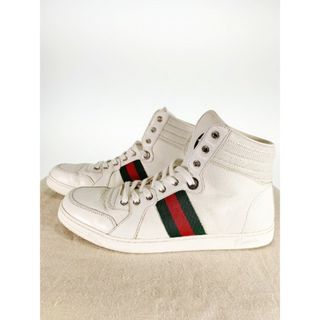 グッチ(Gucci)のGUCCI グッチ シェリーライン レザー ハイカットスニーカー ホワイト 221825 Size 8 (約26.5cm)(スニーカー)