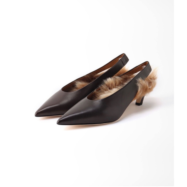 L'Appartement DEUXIEME CLASSE(アパルトモンドゥーズィエムクラス)の【BRENTA/ブレンタ】Back Strap Mule with Fur 38 レディースの靴/シューズ(ミュール)の商品写真