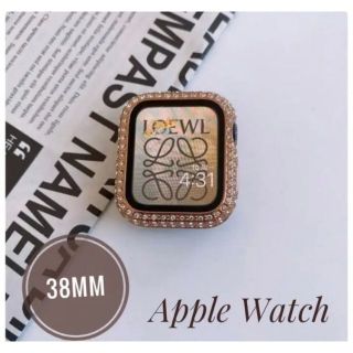 ピンクゴールド　AppleWatchケース　38mm　40ｍｍ　キラキラカバー(モバイルケース/カバー)