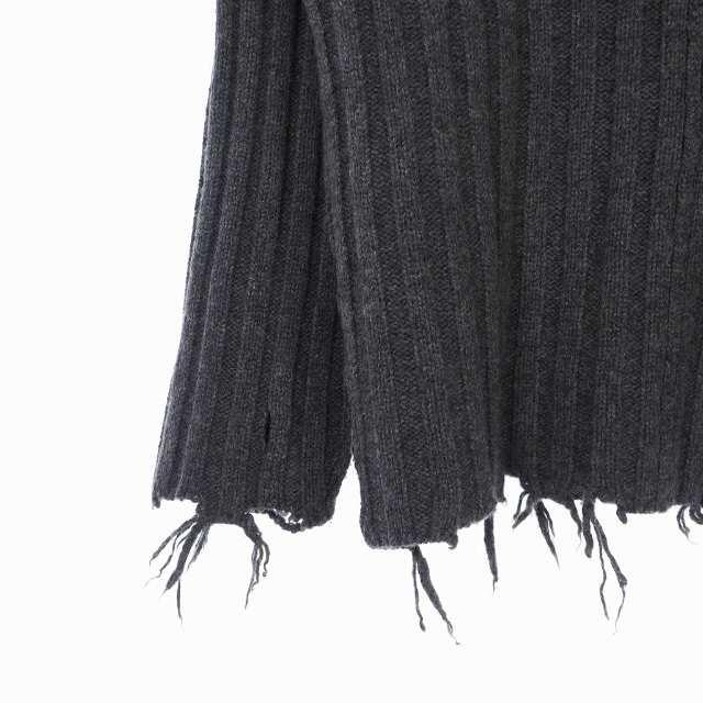 パーバーズ PERVERZE 18AW カットオフ キーネックニット ブラック