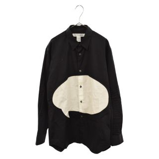 コムデギャルソン(COMME des GARCONS)のCOMME des GARCONS SHIRT コムデギャルソンシャツ 22SS ×Christian Marclay Woven Shirt クリスチャンマークレー 長袖ウーブンシャツ ブラック/ホワイト FI-B002(シャツ)